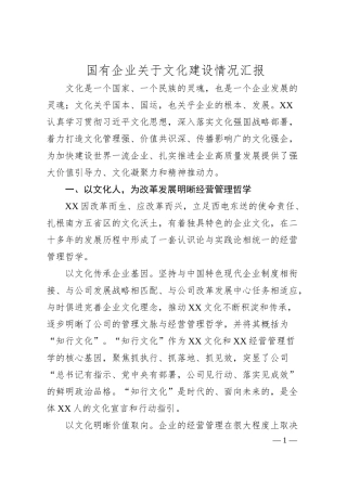 国有企业关于文化建设情况汇报.docx