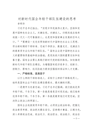 李明华：对新时代国企年轻干部队伍建设的思考.docx