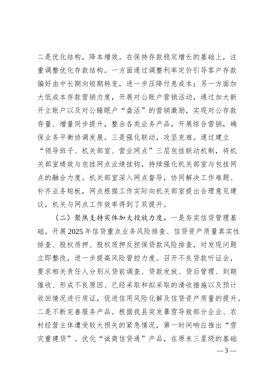 农商银行2025年上半年工作总结和下半年工作打算.docx_第3页