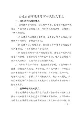 企业内部管理重要环节风险点要点.docx