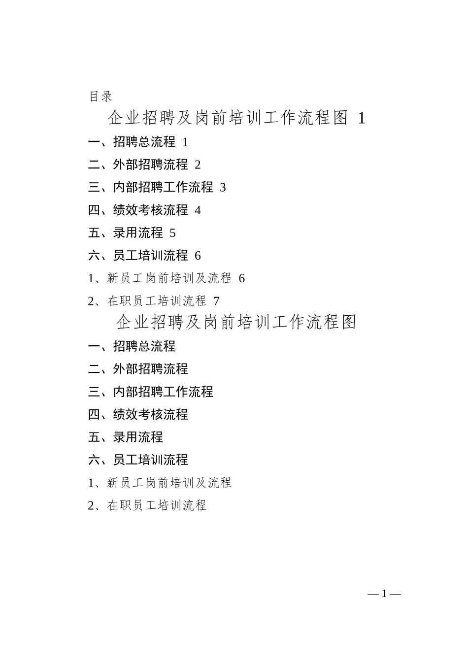 企业招聘及岗前培训工作流程图.docx_第1页