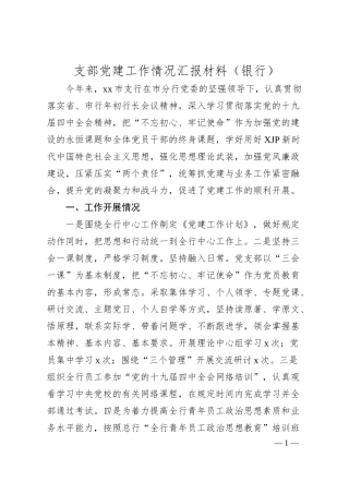 银行支部党建工作情况总结汇报材料（老材料）.docx