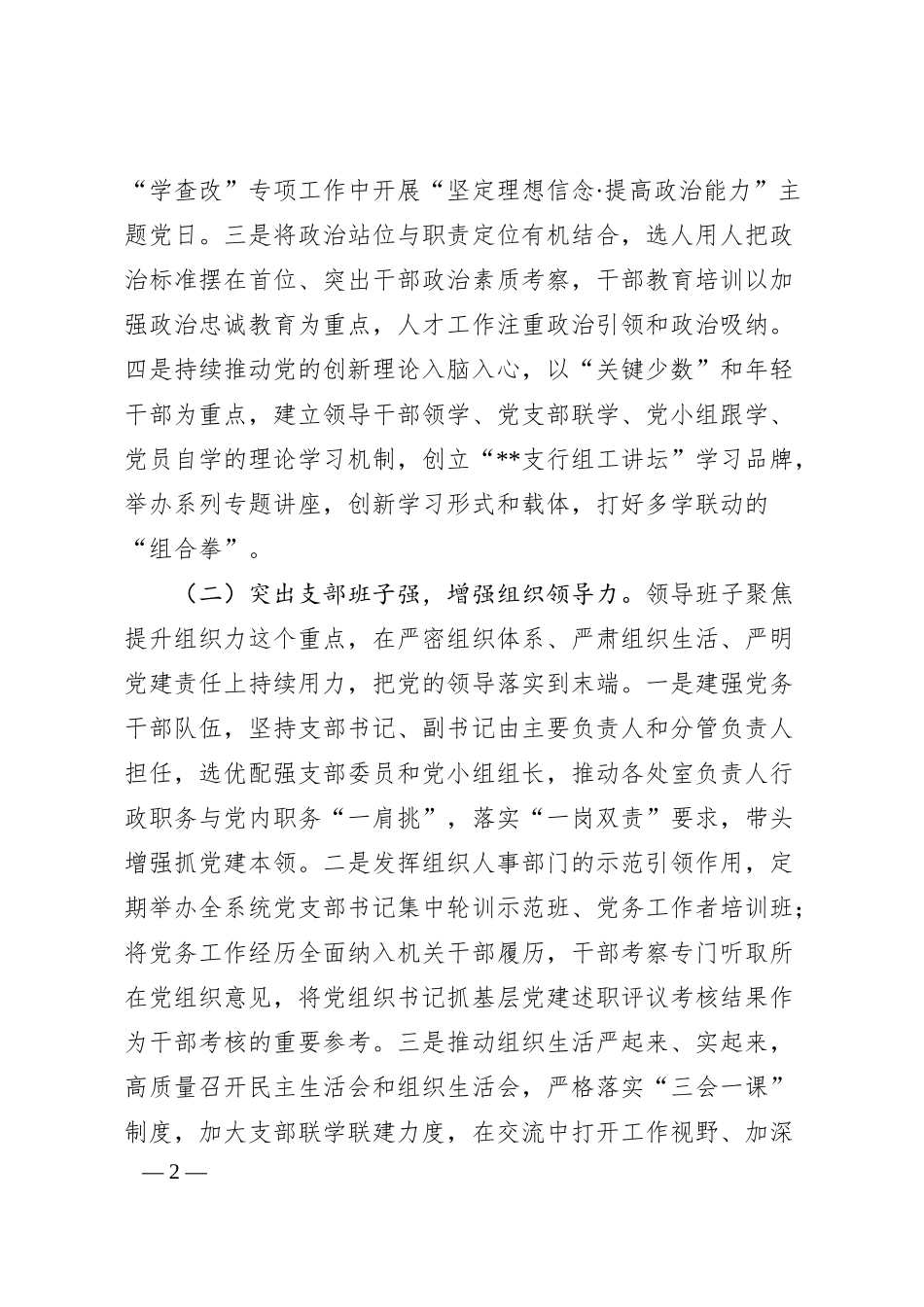 银行支行党支部品牌建设情况总结.docx_第2页