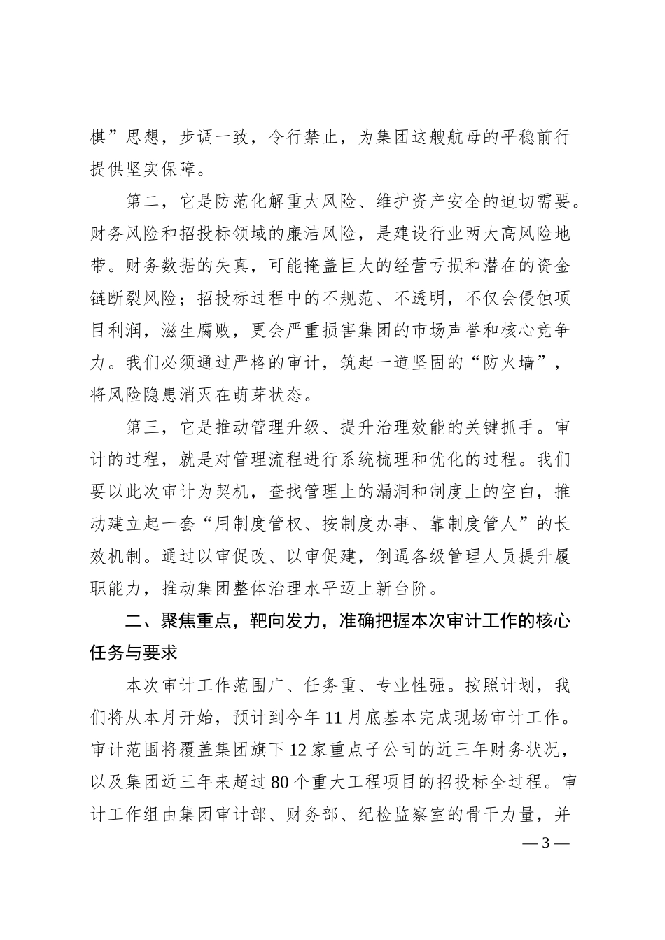在集团公司2025年度内部审计工作动员会上的讲话（精品）.docx_第3页