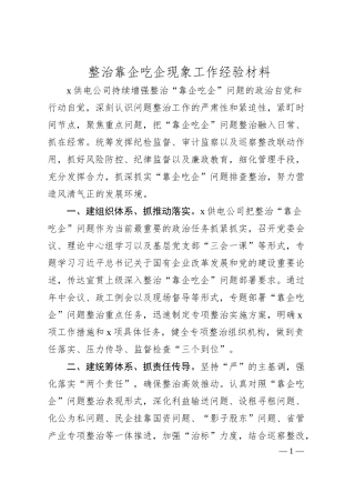 整治靠企吃企现象工作经验汇报（供电公司）.docx