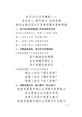 支行、分行总结模板（一）.docx