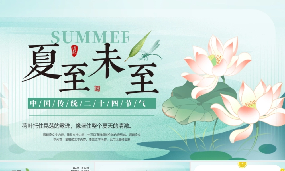 夏至节气PPT清新中国传统二十四节气课件.pptx