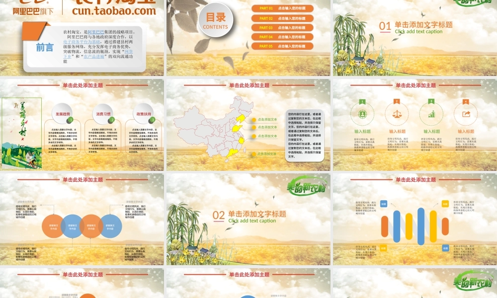 乡村淘宝农村淘宝农村电子购物商务PPT.pptx