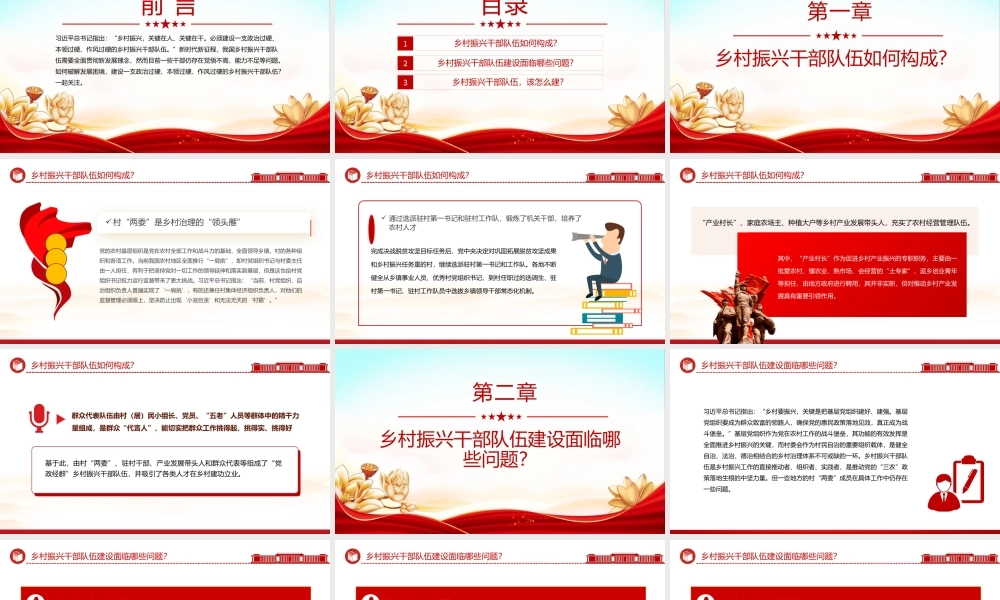 乡村振兴干部队伍PPT大气简洁新形势下农村基层干部该怎么选如何用课件.pptx