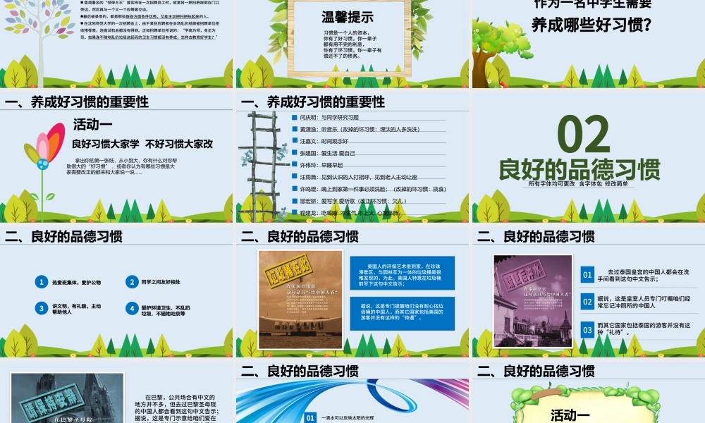 校园养成好习惯 学生校园文明礼仪美德自律班会PPT.pptx