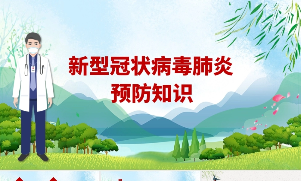 新型冠状病毒肺炎预防知识PPT模板.pptx