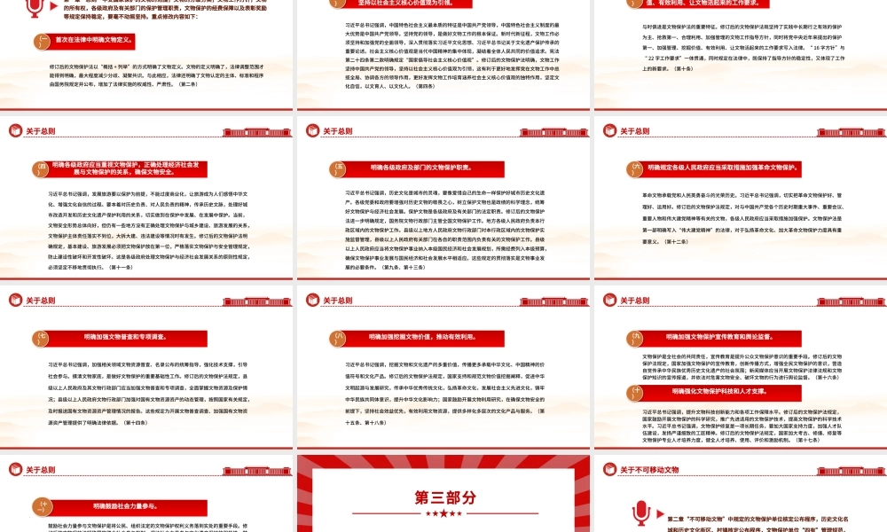 新修订《中华人民共和国文物保护法》学习宣传提纲PPT课件.pptx
