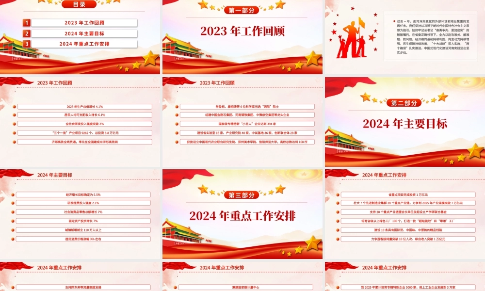 一文速览2024年河南省政府工作报告PPT大气简洁工作汇报模板.pptx