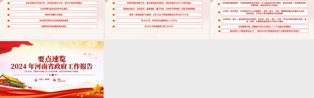 一文速览2024年河南省政府工作报告PPT大气简洁工作汇报模板.pptx