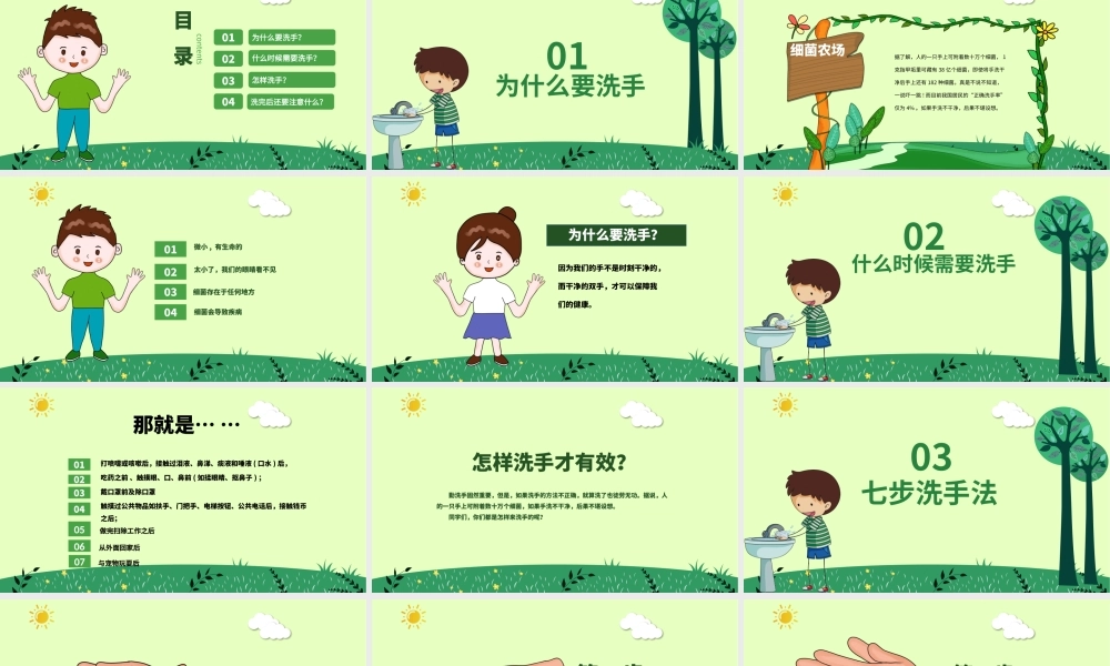 预防新型冠状病毒肺炎预防传染病七步洗手法PPT模板.pptx