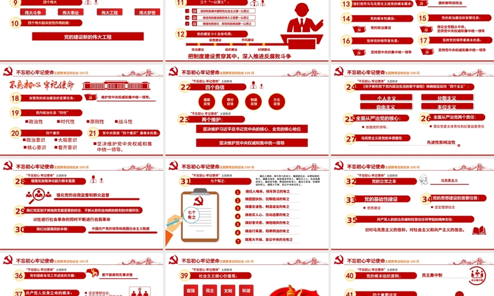 原创不忘初心牢记使命主题教育应知应会100问.pptx