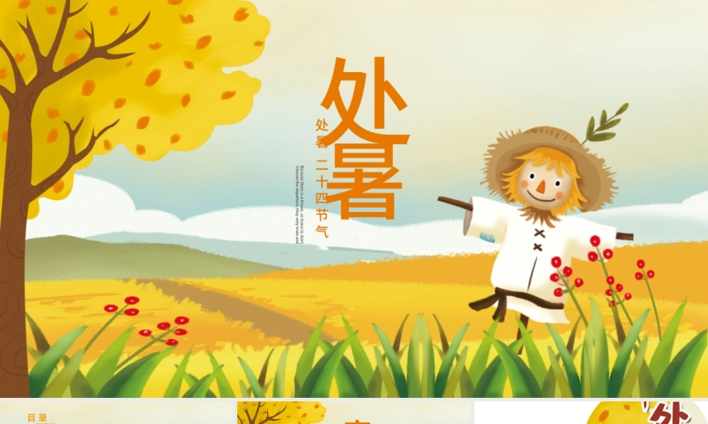 原创金秋丰收季节秋天秋季二十四节气处暑PPT模板-版权可商用.pptx