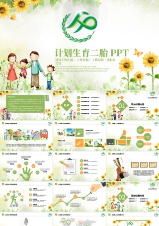 原创清新计划生育局二胎政策政府工作汇报PPT-版权可商用.pptx