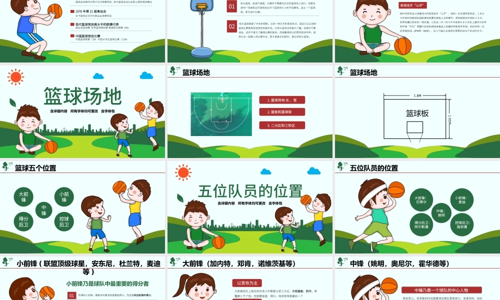 原创时尚篮球比赛少儿篮球培训篮球争霸PPT模板-版权可商用.pptx