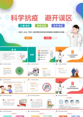 原创预防新型冠状病毒的误区洗手消毒口罩误区PPT.pptx