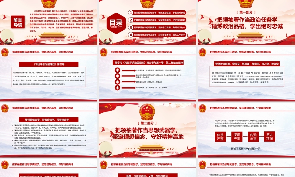 治国理政第三卷用领袖思想武装头脑指导实践推动工作.pptx