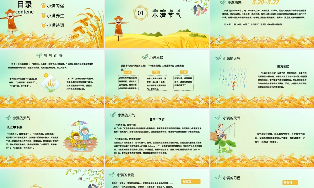 中国传统二十四节气之小满课件PPT模板.pptx