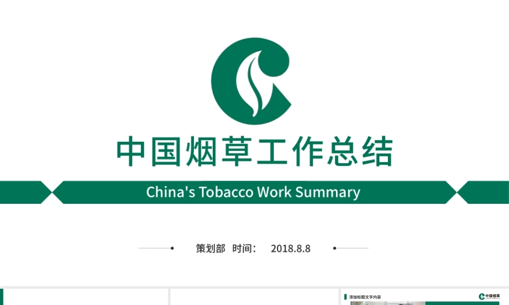 中国烟草局烟草公司工作总结汇报PPT模板.pptx