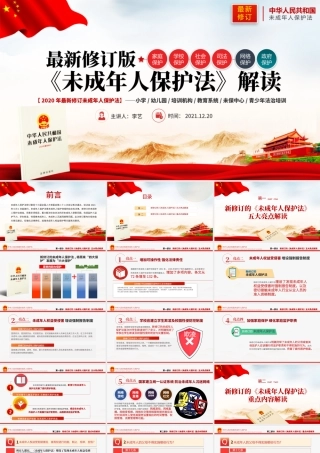 最新修订版《未成年人保护法》解读PPT未成年人保护少年儿童法治教育普法宣传培训课件.pptx