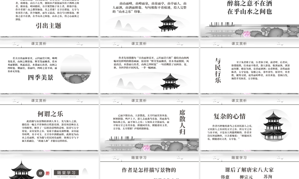 醉翁亭记八年级语文课件PPT模板.pptx