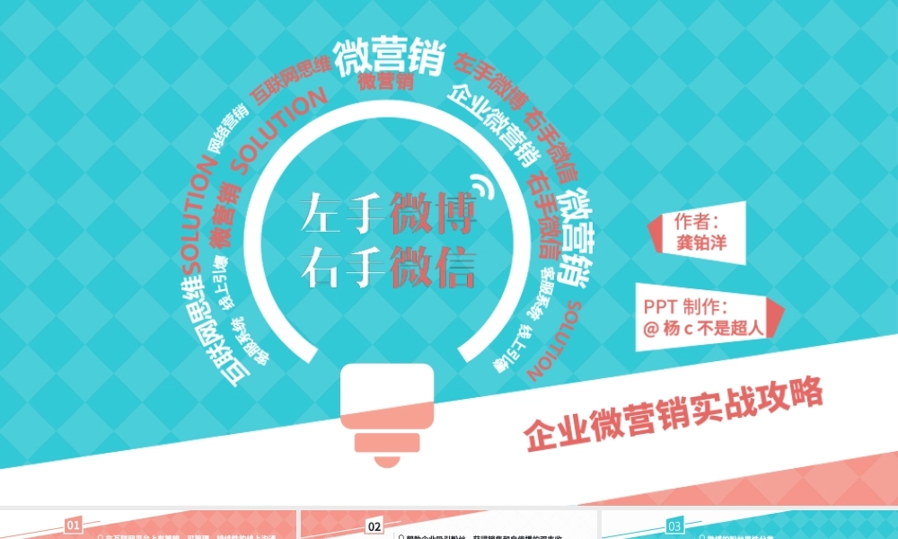 《左手微博 右手微信》企业微营销实战攻略ppt读书笔记.pptx