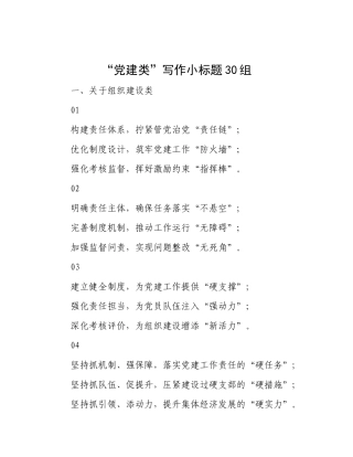 “X建类”写作小标题30组.docx