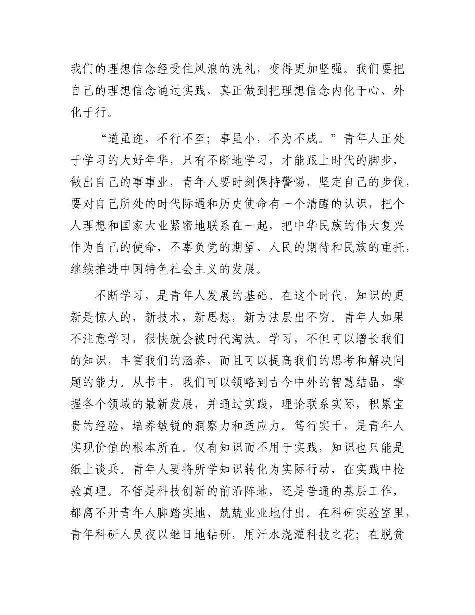 《论X的青年工作》读后感：奋进新时代，青年勇担当.docx_第3页
