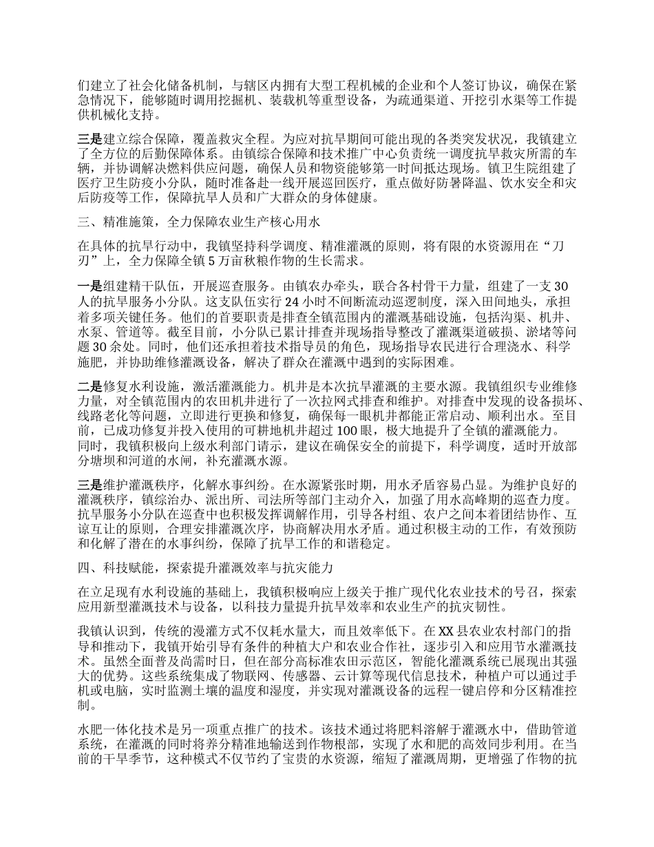 【团队精品】XX镇关于2025年度抗旱保收工作的专项报告.docx_第2页