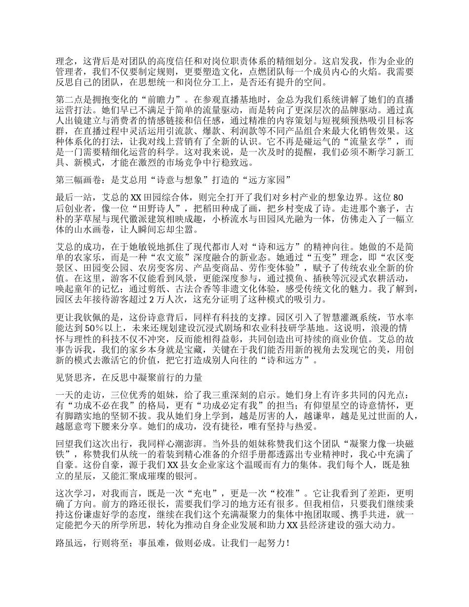 【团队精品】关于“巾帼同行共话发展”外出观摩学习的研讨发言材料（学习心得体会）.docx_第2页