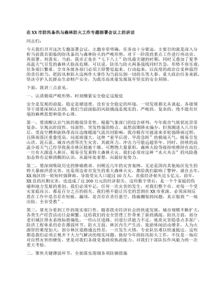 【团队精品】在XX市防汛备汛与森林防火工作专题部署会议上的讲话.docx