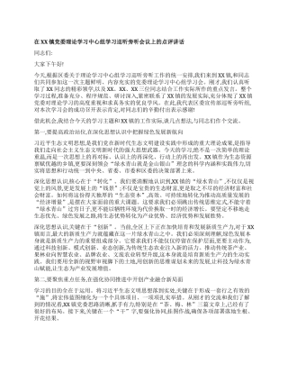 【团队精品】在XX镇X委理论学习中心组学习巡听旁听会议上的点评讲话.docx