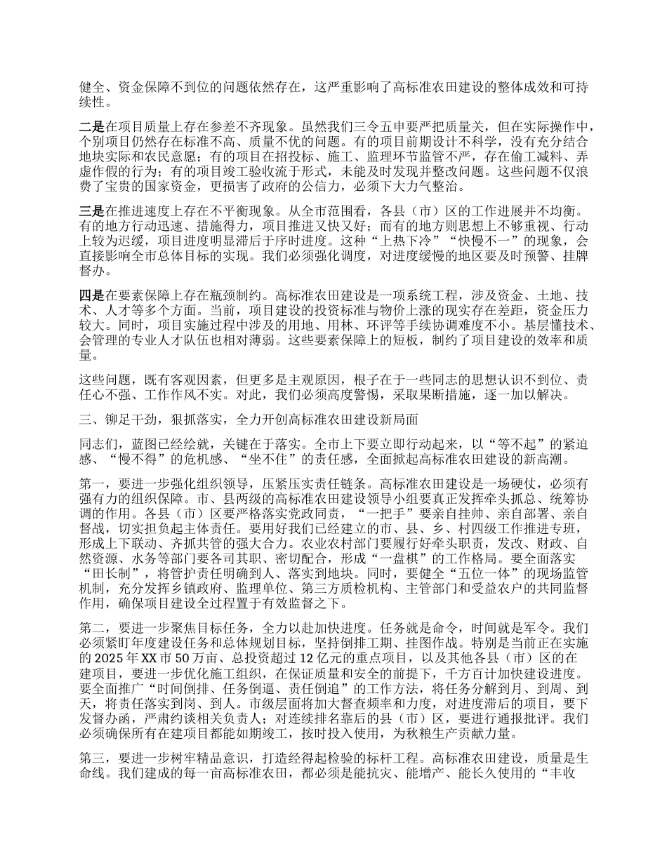 【团队精品】在全市高标准农田建设工作推进会议上的讲话.docx_第2页