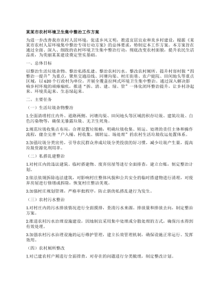 某某市农村环境卫生集中整治工作方案.docx