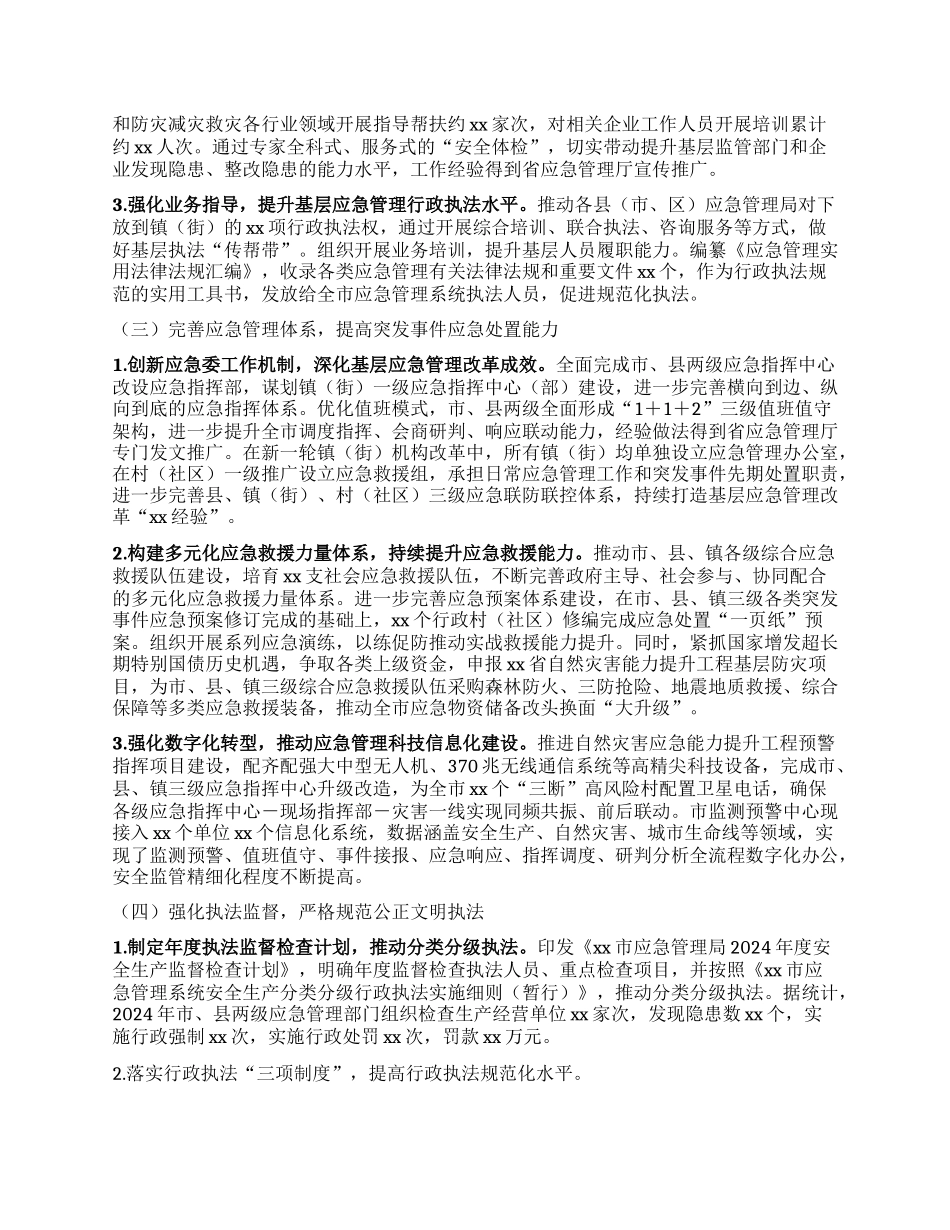 某某市应急管理局2024年法治政府建设年度报告.docx_第2页