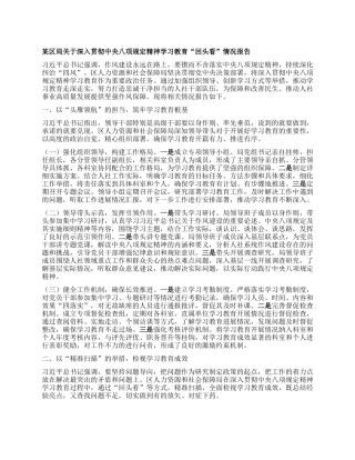 某区局关于深入贯彻中央BXGD精神学习教育“回头看”情况报告.docx