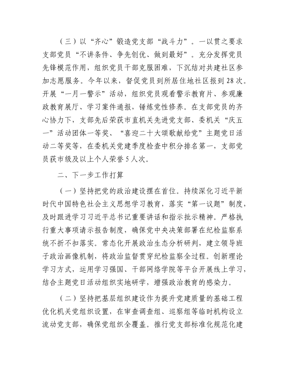 某市纪委监委第一X支部上半年X建工作总结.docx_第3页