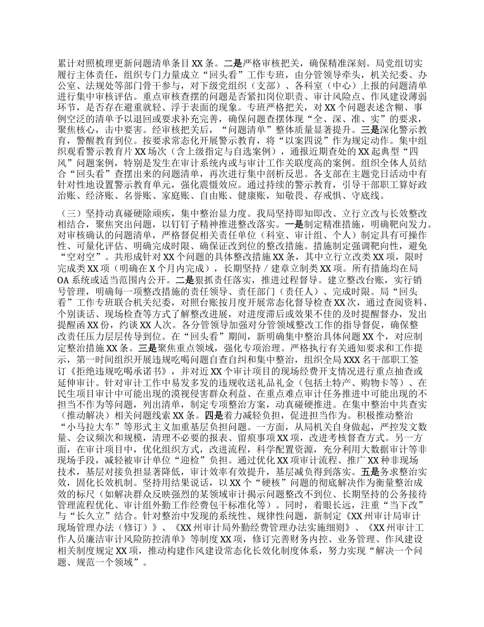 某州审计局深入贯彻中央BXGD精神学习教育“回头看”专题报告.docx_第2页