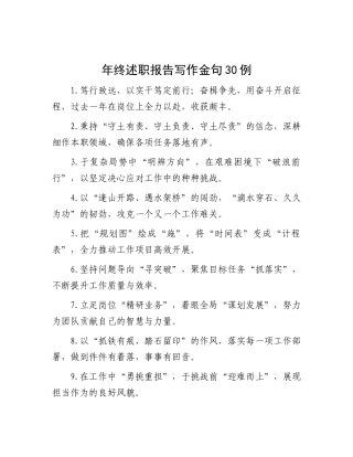 年终述职报告写作金句30例.docx