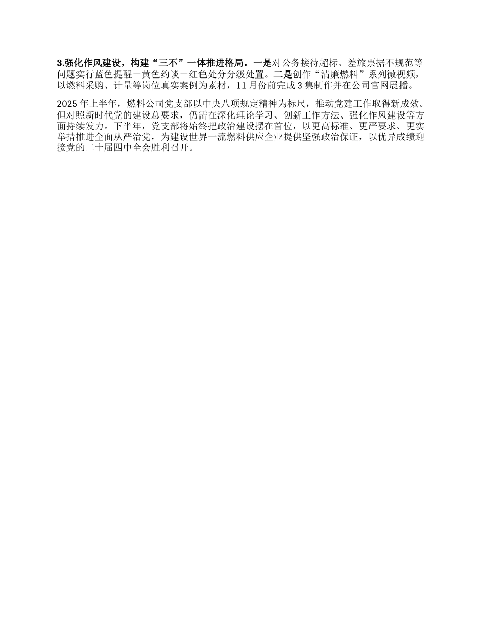 燃料公司X支部2025年上半年X建工作总结.docx_第3页