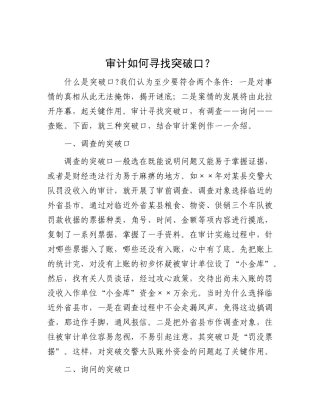 审计如何寻找突破口？.docx