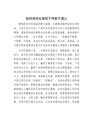始终保持反腐败不停歇不退让.docx