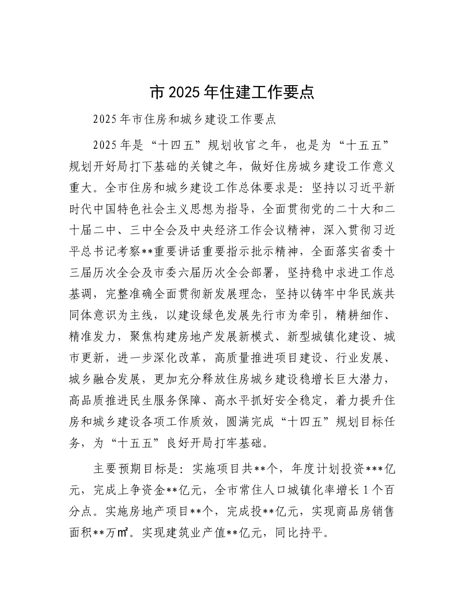 市2025年住建工作要点.docx_第1页