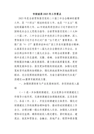 市财政局2025年工作要点.docx