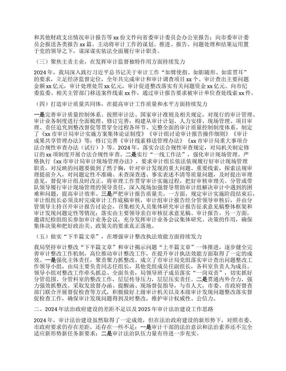 市审计局2024年法治政府建设工作情况报告.docx_第2页