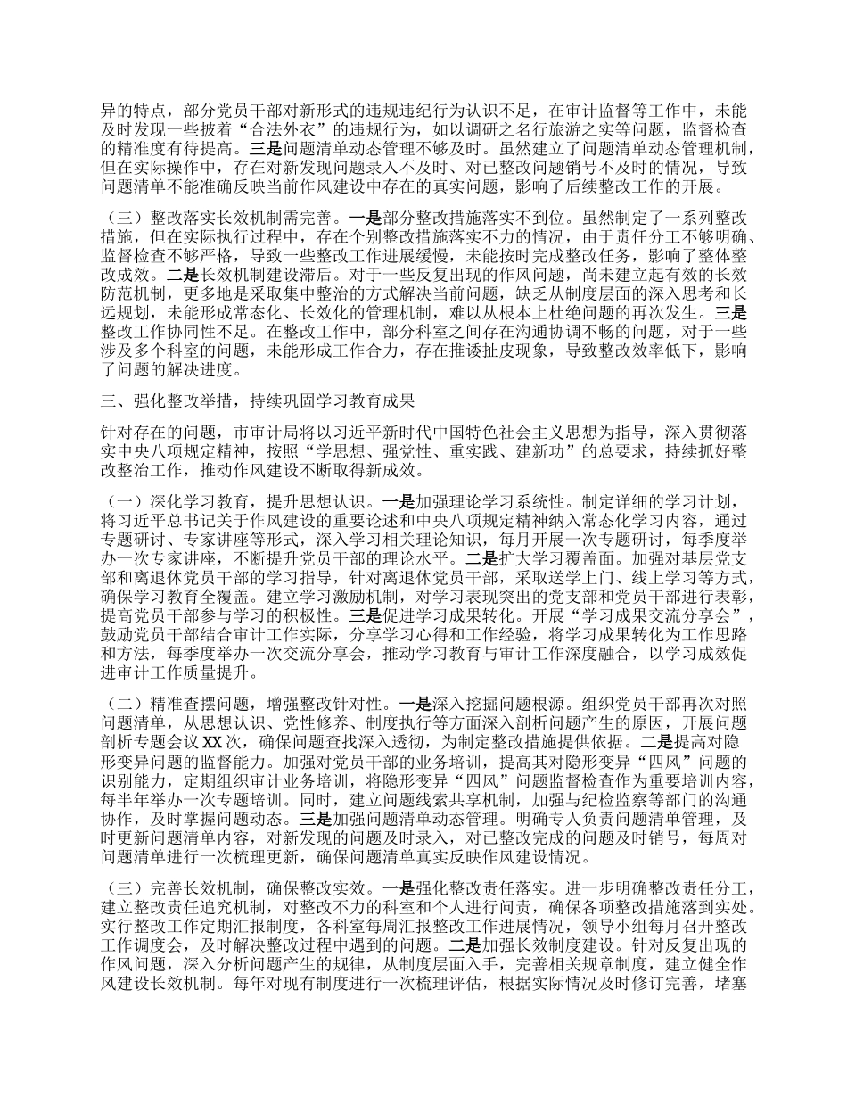 市审计局深入贯彻中央BXGD精神学习教育“回头看”情况报告.docx_第3页